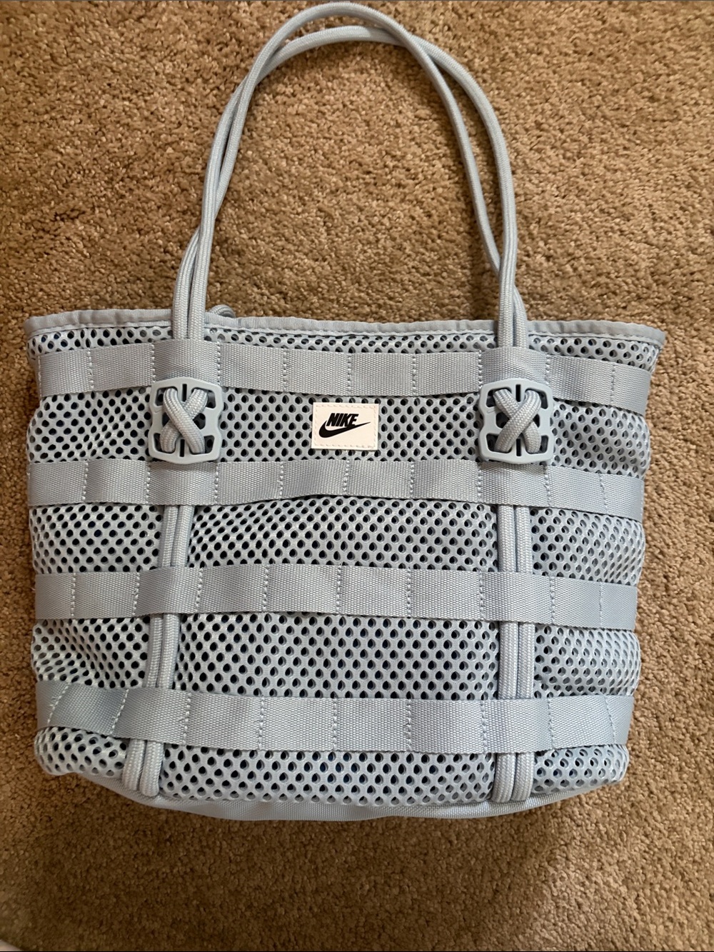 Nike Light Gray Mesh Panel Tote